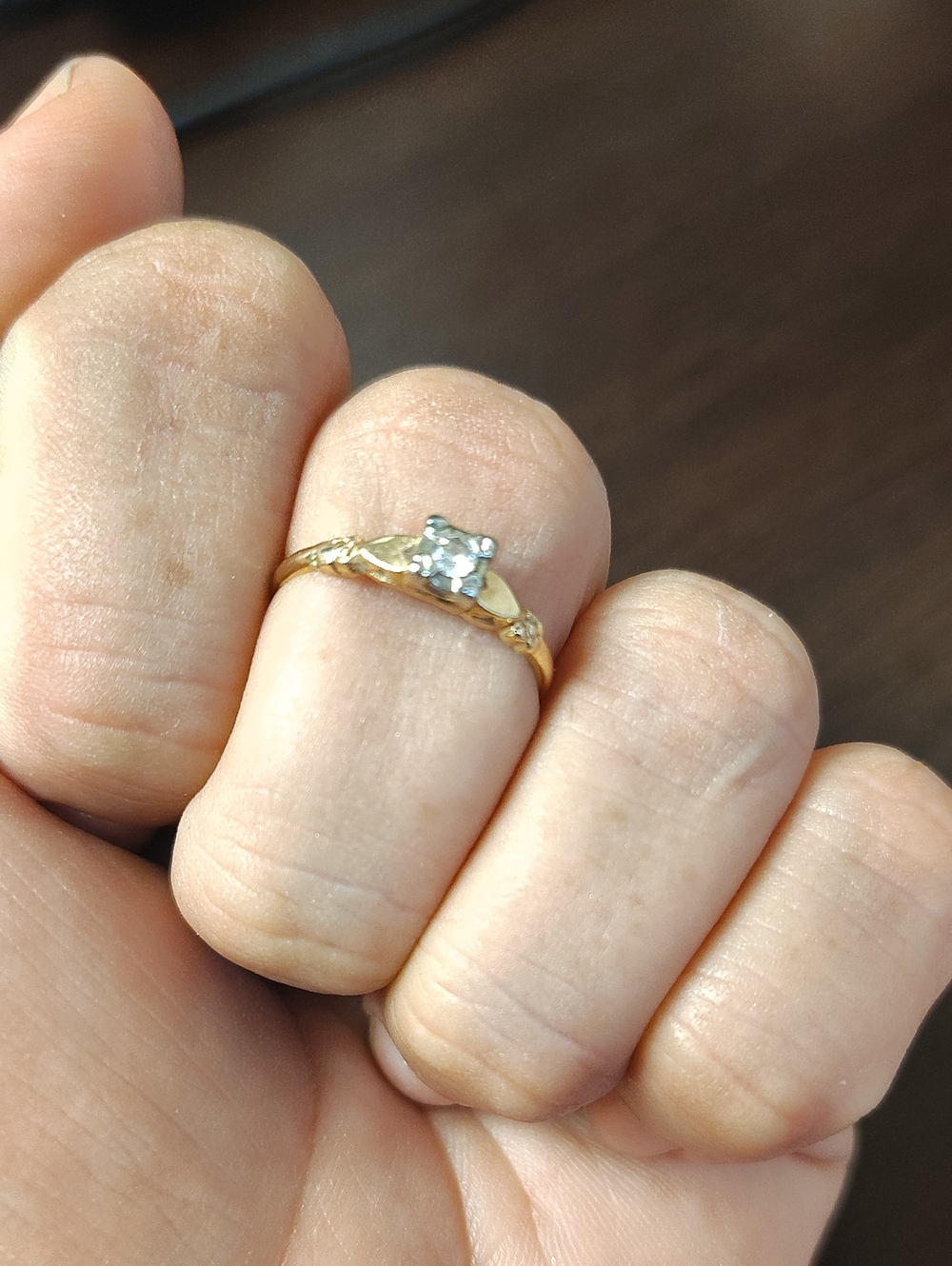 14k Gold Diamond 1930-1940 Vintage Solitaire Ring